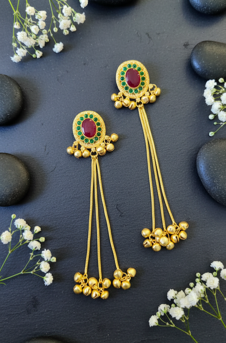 Jade Bloom Dangler Earrings