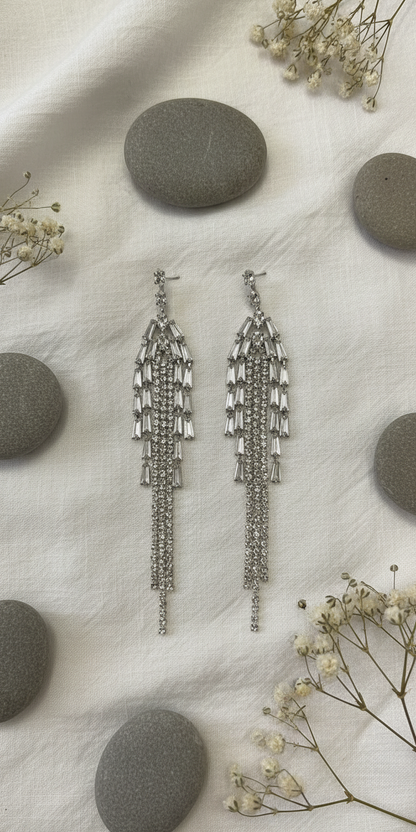 Silver Cascade Dangle Earrings