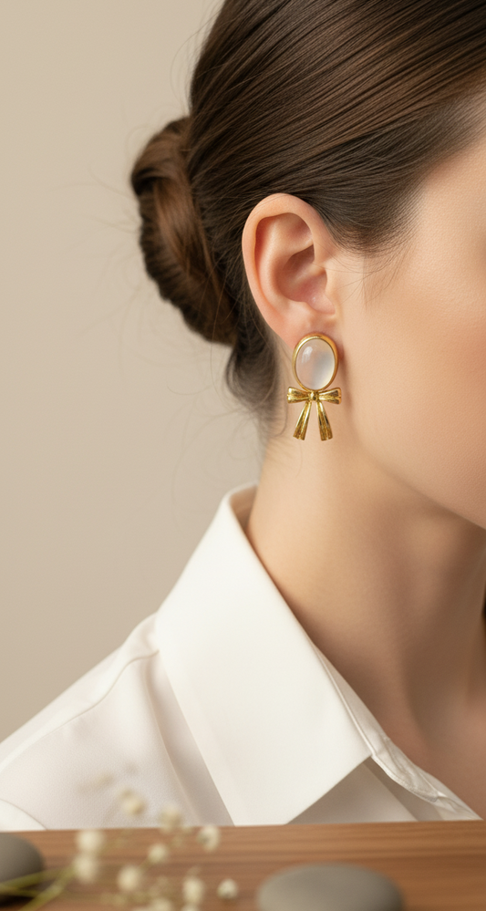 Opaline Bow Drop Earrings