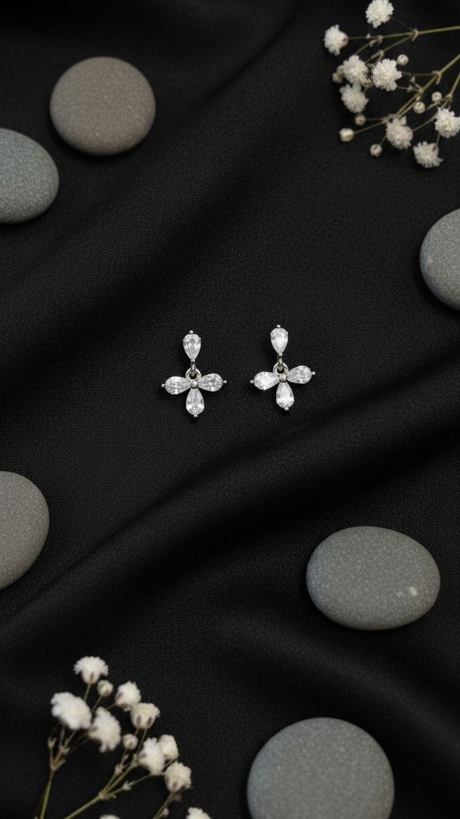 Sparkling Blossom Stud Earrings