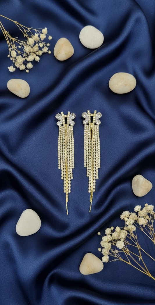 Golden Ember Cascade Earrings