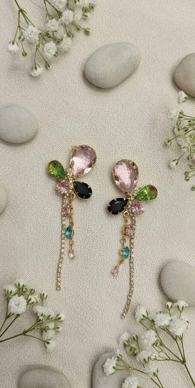 Whimsical Garden Gemstone Earrings