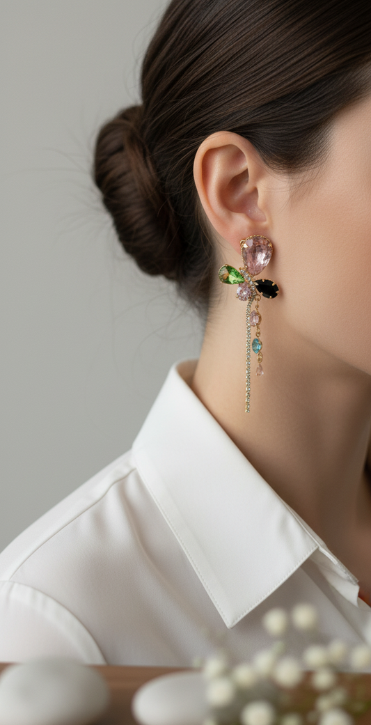 Whimsical Garden Gemstone Earrings