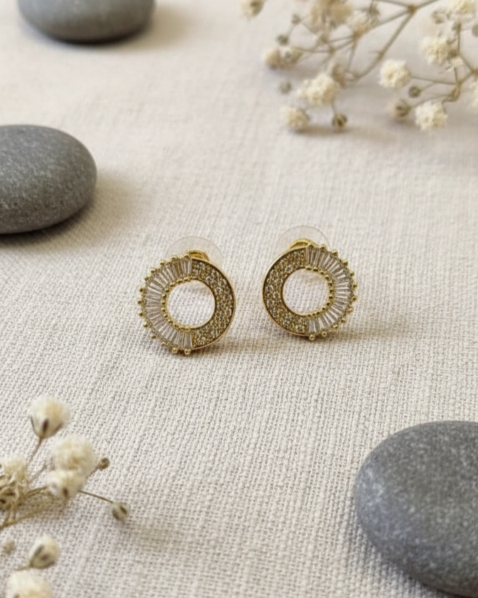 Glimmering Halo Stud Earrings