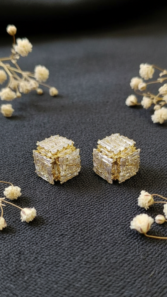 Radiant Cube Stud Earrings