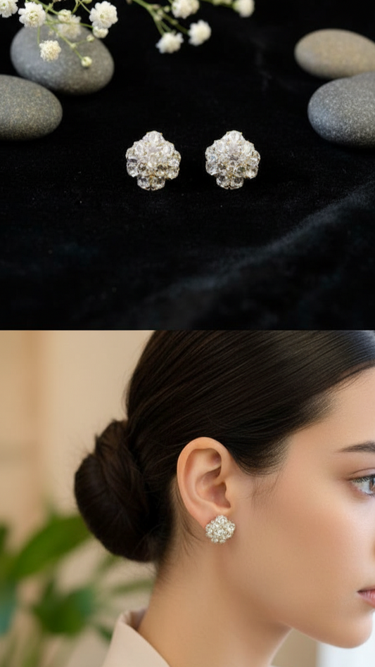 Dazzling Crystal Cluster Stud Earrings