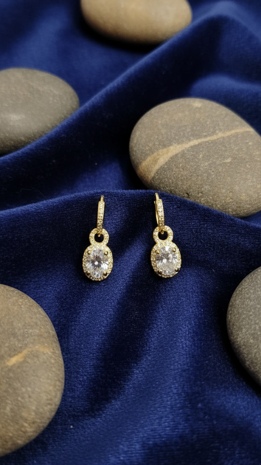 Radiant Solitaire Sparkle Drop Earrings
