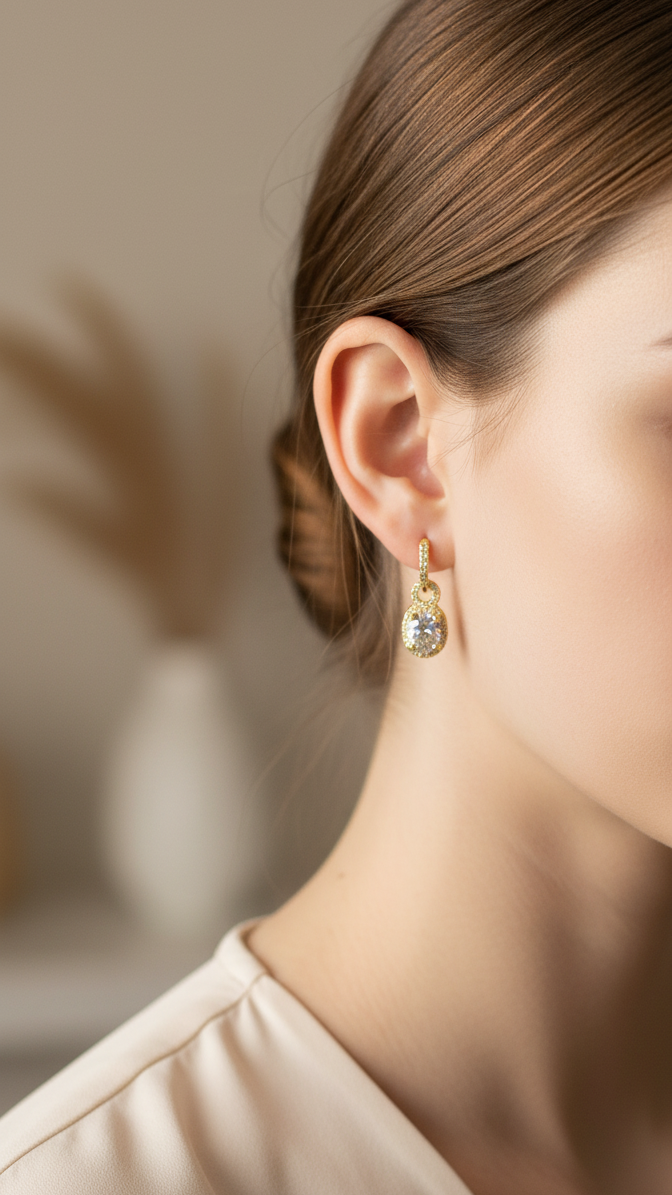 Radiant Solitaire Sparkle Drop Earrings