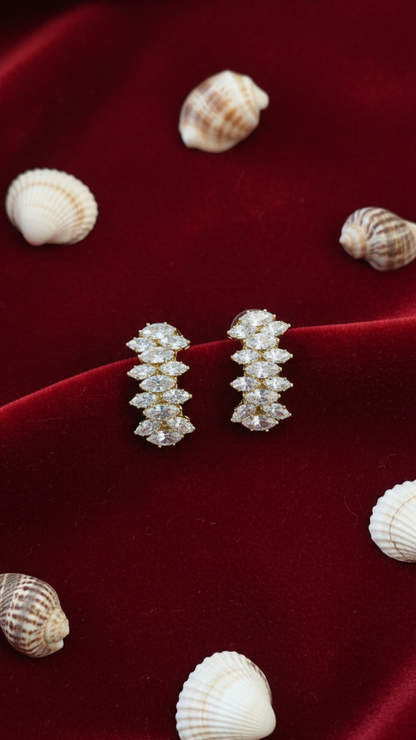 Radiant Leaf Cluster Stud Earrings