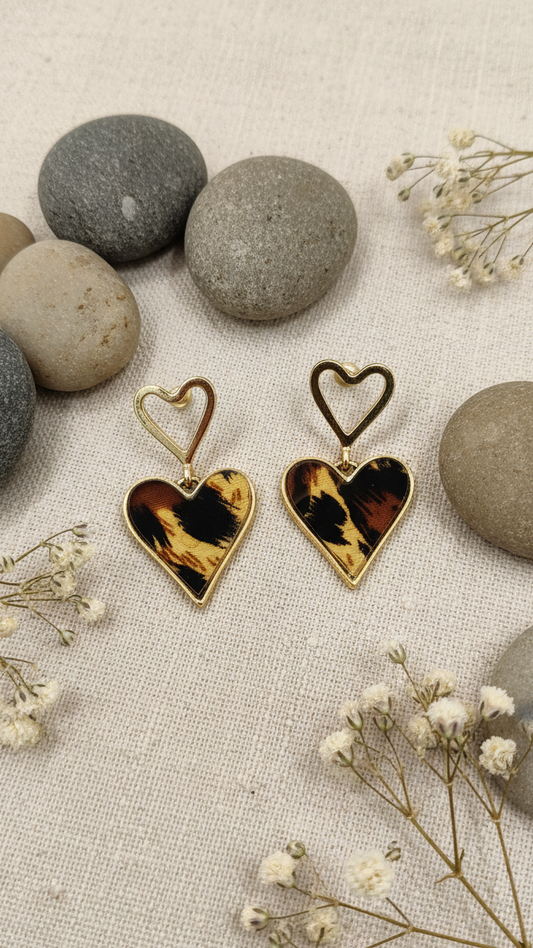 Wild Heart Leopard Print Drop Earring