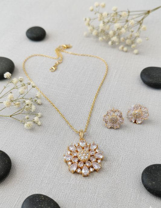 Luminous Bloom Necklace and Earring Set