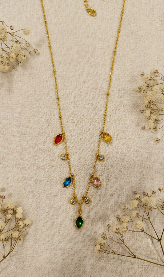 Rainbow Charm Dangle Necklace