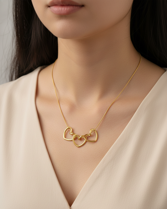 Triple Heart Interlock Necklace