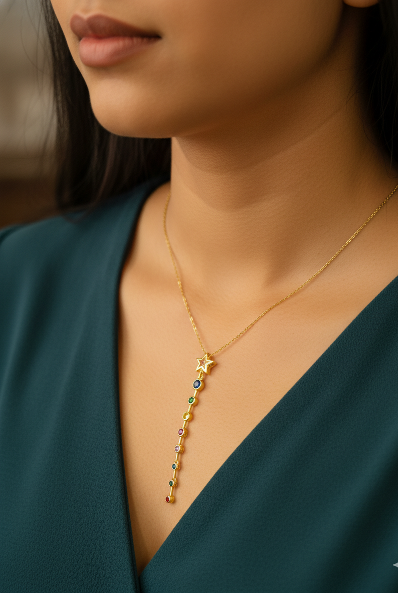 Celestial Rainbow Drop Necklace