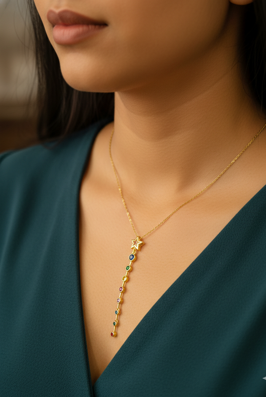 Celestial Rainbow Drop Necklace