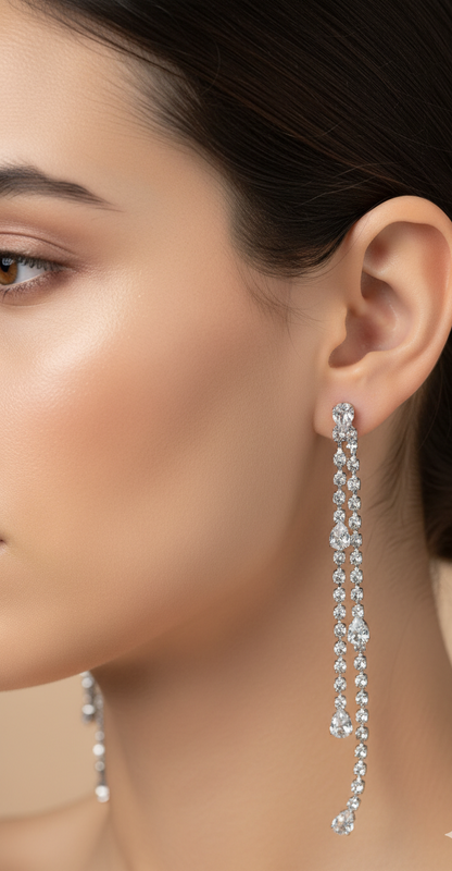 Cascade Crystal Drop Earrings