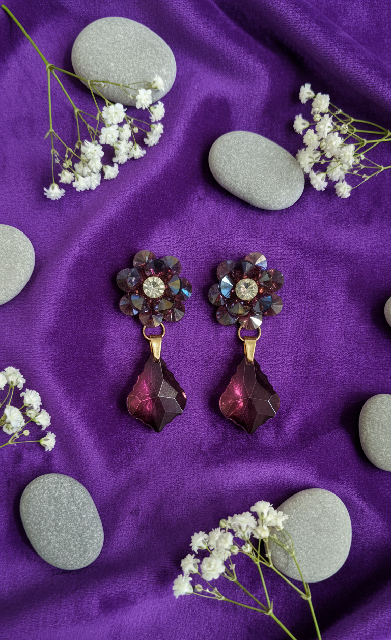 Amethyst Bloom Drop Earrings
