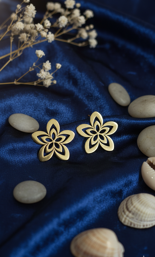 Golden Petal Bloom Earrings