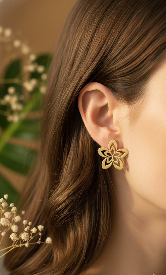 Golden Petal Bloom Earrings