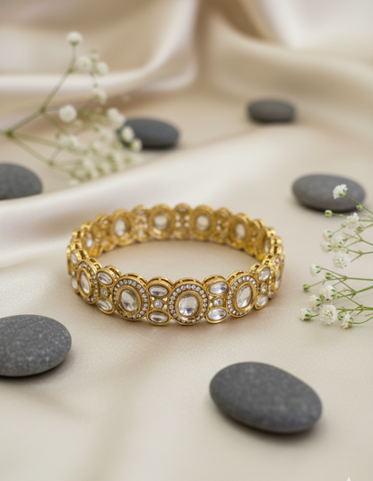 Kundan & Crystal Embellished  Bangles Pair