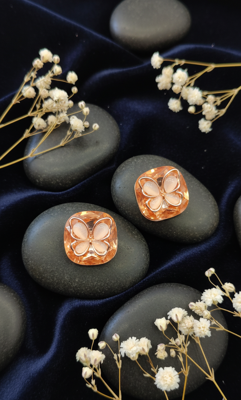 Emerald Butterfly Enchantment Stud