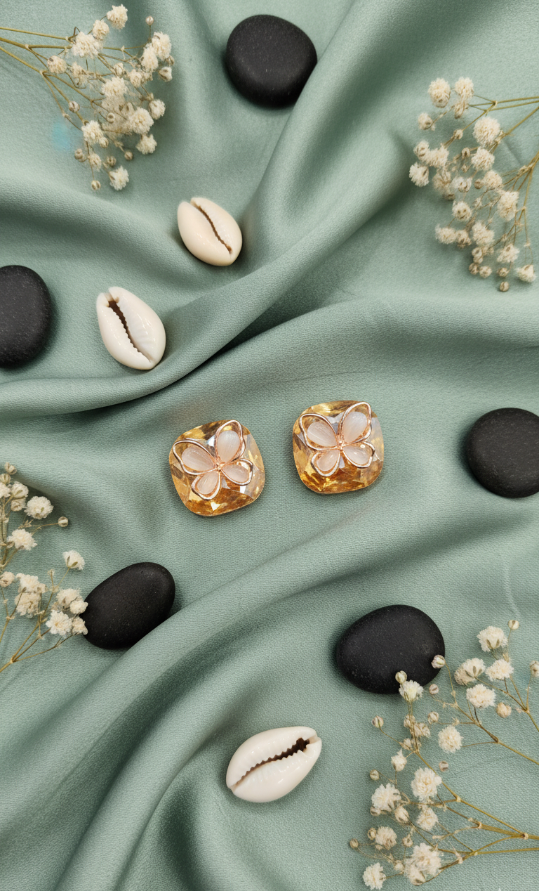 Emerald Butterfly Enchantment Stud