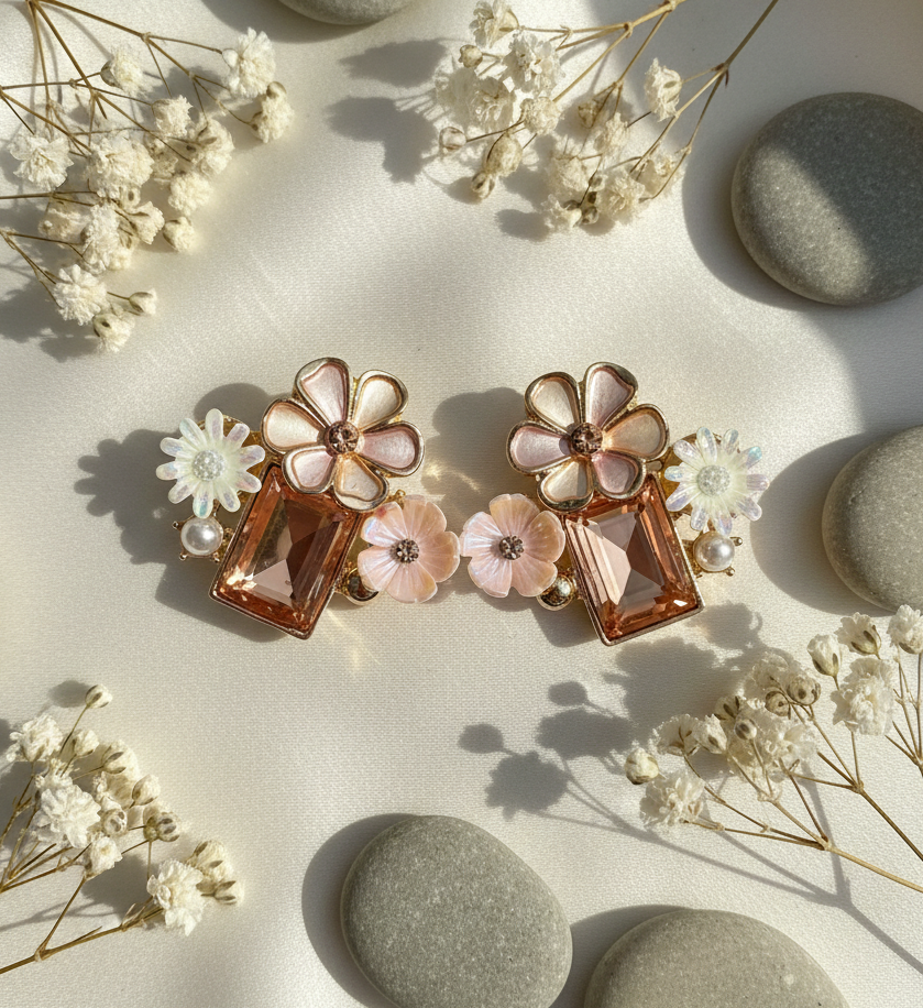 Whimsical Bloom Multicolored Cluster Stud Earrings