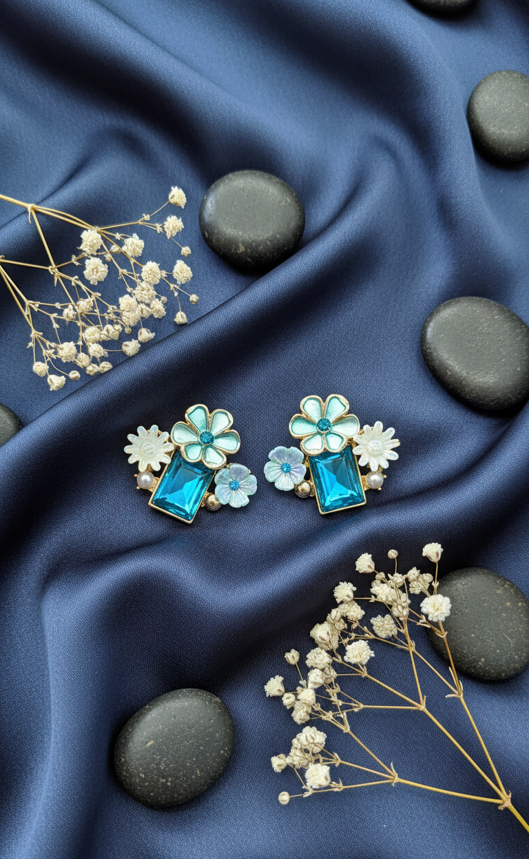 Whimsical Bloom Multicolored Cluster Stud Earrings