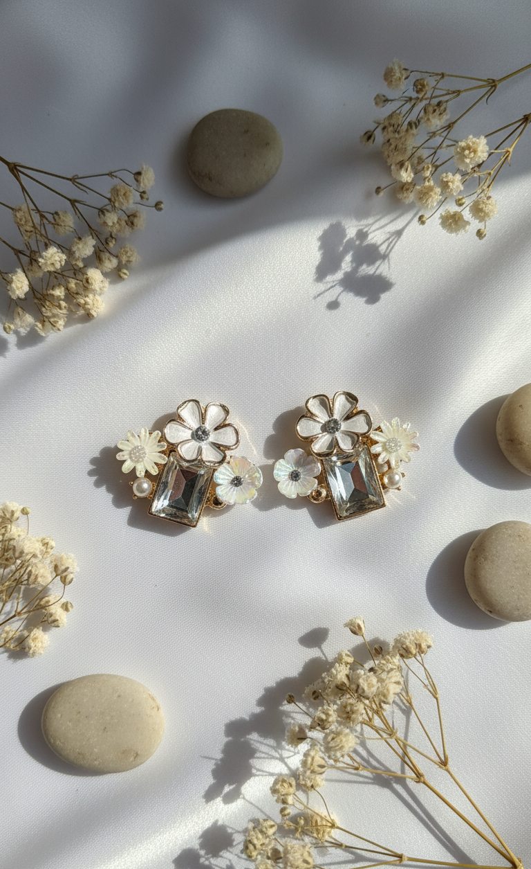 Whimsical Bloom Multicolored Cluster Stud Earrings