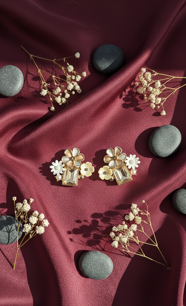 Whimsical Bloom Multicolored Cluster Stud Earrings