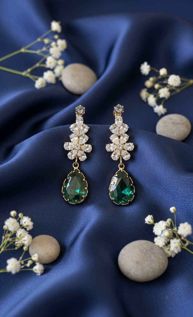 Quartz Bloom Dangle Earrings