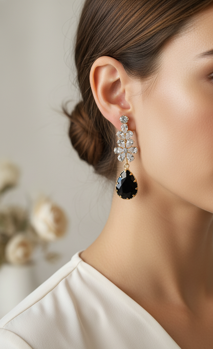 Quartz Bloom Dangle Earrings