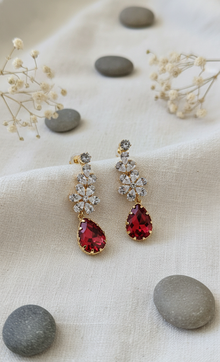 Quartz Bloom Dangle Earrings
