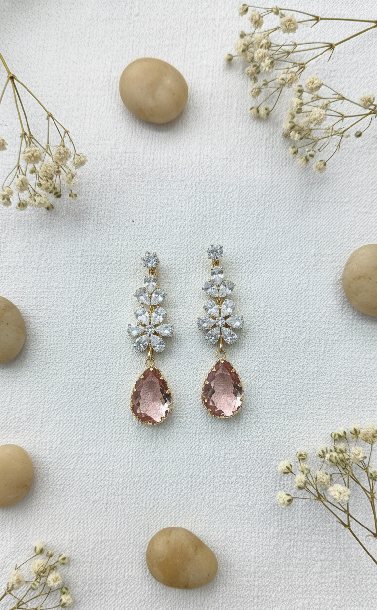 Quartz Bloom Dangle Earrings