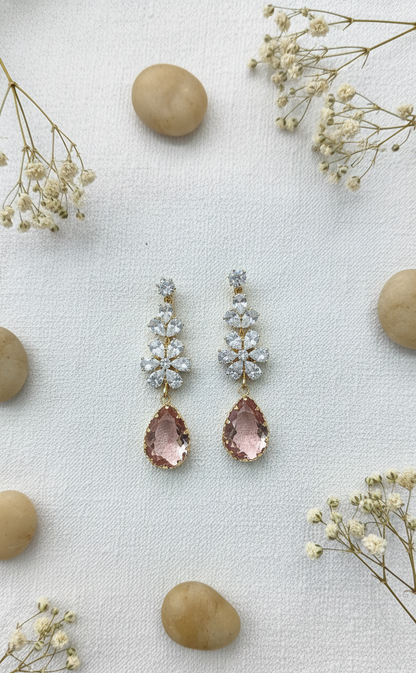 Quartz Bloom Dangle Earrings