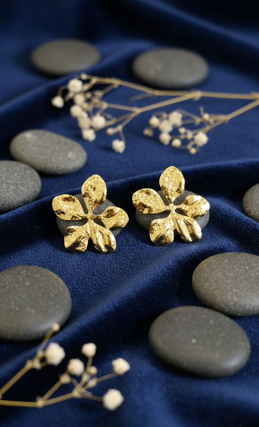 Golden Bloom Petal Earrings