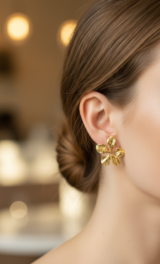 Golden Bloom Petal Earrings