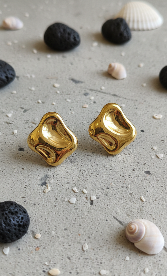 Golden Wave Drop Earrings