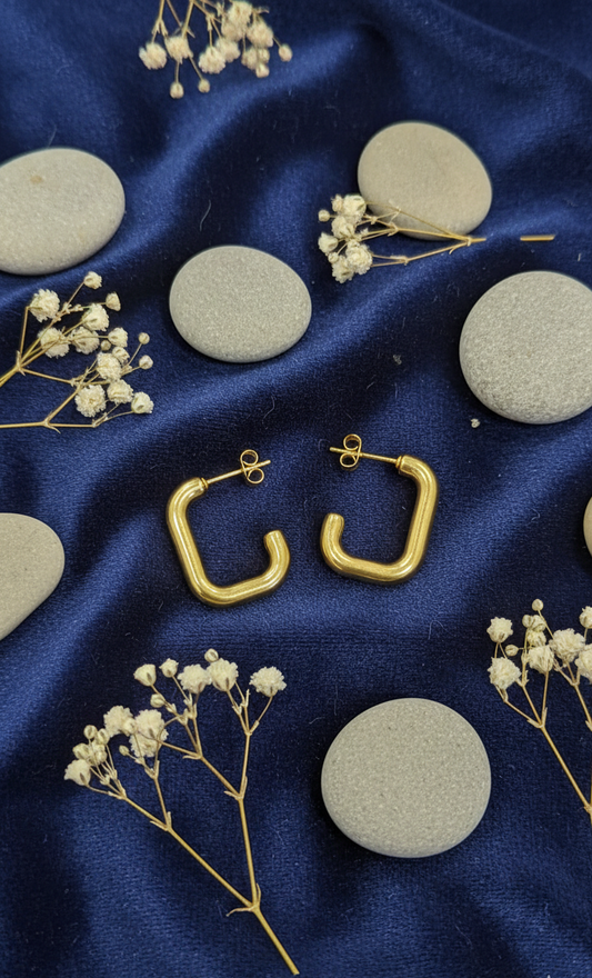 Modern Square Hoop Earrings