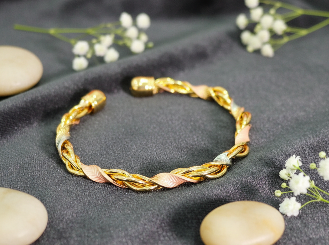 Tri-Color Twisted Bangle