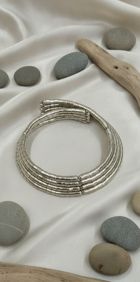 Stacked Silver Coil Necklace