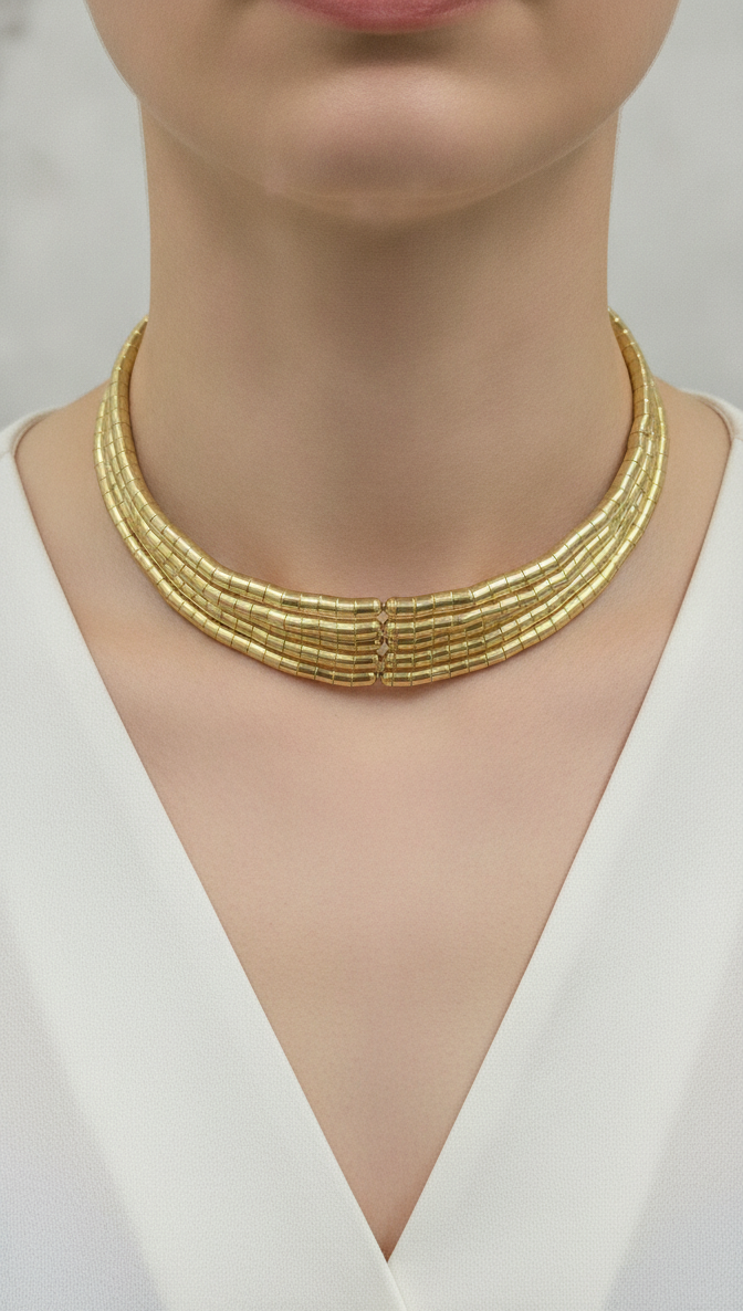 Stacked Gold Coil Necklace