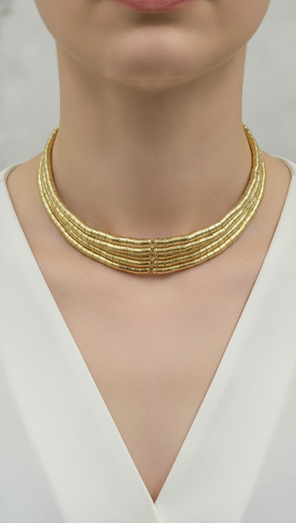 Stacked Gold Coil Necklace