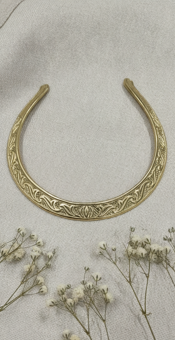 Elegant Vine &  Petal Golden Choker