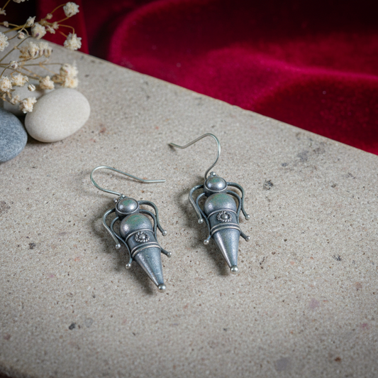 German Silver Ethnic Figurative Earrings