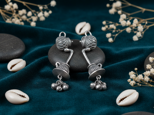 German Silver Kettle Pouring Tea with Dangling Beads