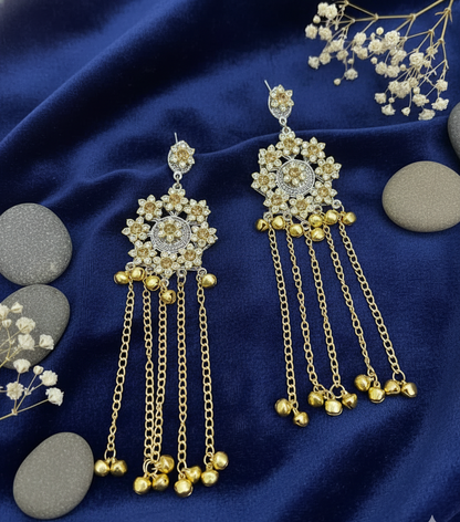 Golden Elegance Dangler Kashmiri Earrings