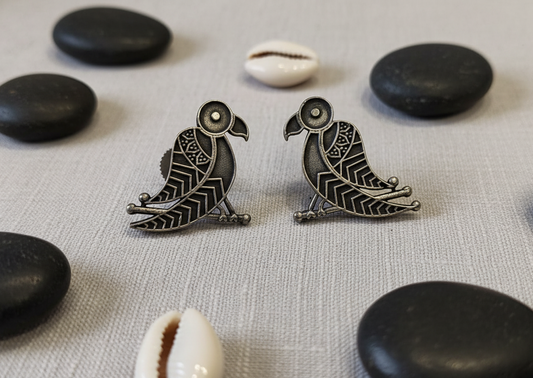 Artisan Parrot Sterling German Silver Earrings
