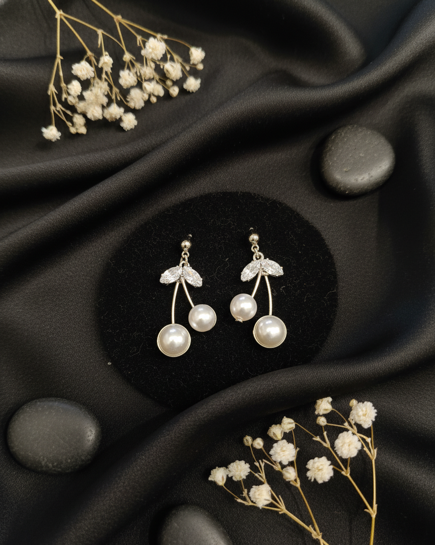 Cherry Blossom Pearl Drop Earrings