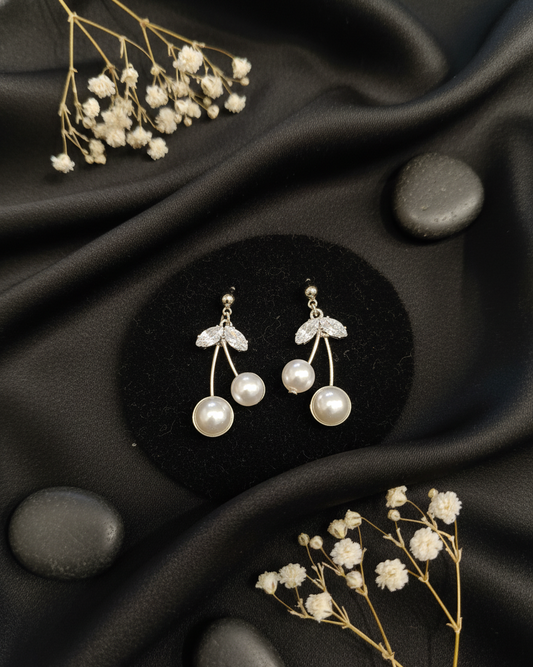 Cherry Blossom Pearl Drop Earrings